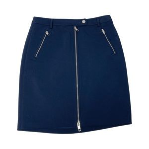 Tommy Hilfiger Womens Zipper Front Navy Skirt With Zipper Pockets Size 10